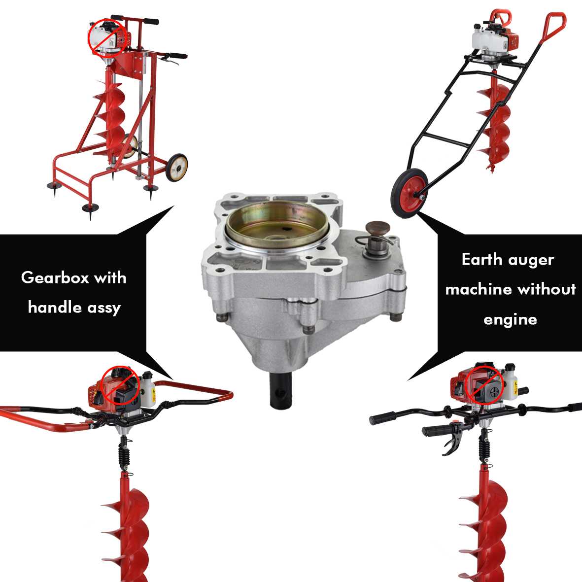 Manu-manong reverse gear box para sa maliit na gasoline engine power earth auger machine