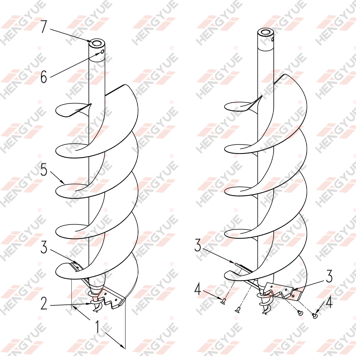 Dekalidad at Propesyonal na earth auger bit para sa Hand held earth auger machine